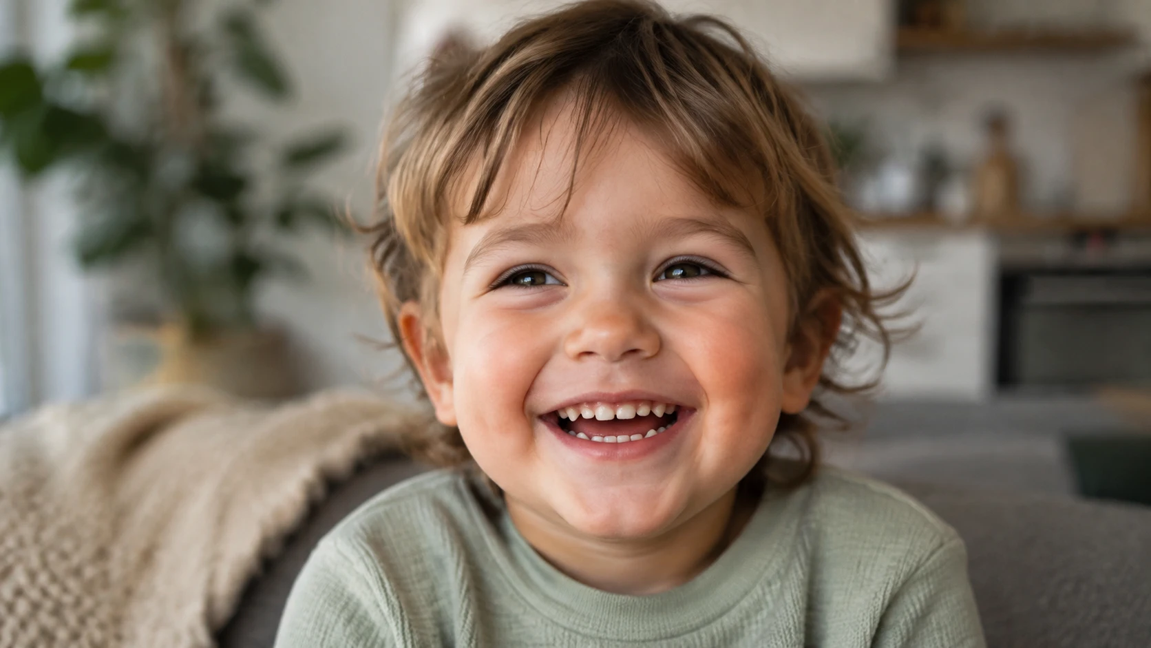 A child and therapist sharing a smile