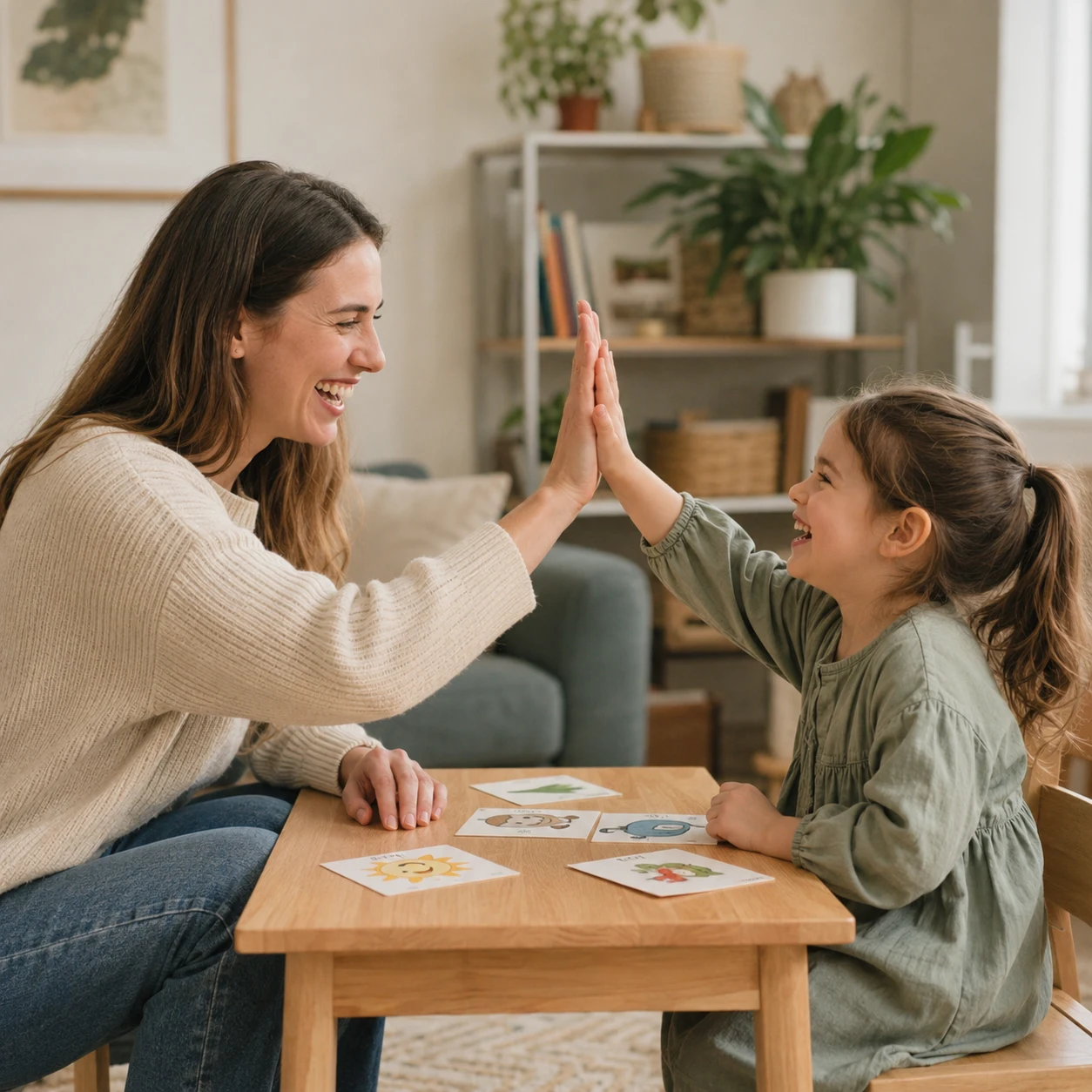 A parent and child reading together